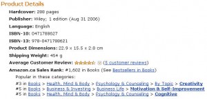 Amazon Canada Ranking for Idea Mapping April 6, 2010