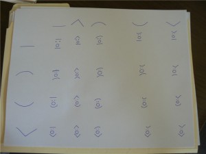 Keyboard Face Matrix from Dec 2009 Idea Mapping Workshop - Tracey Lyon