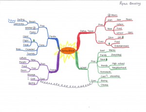 Ryan Bouslog - Idea Map or Mind Map of Deciding on Spring Break Plans